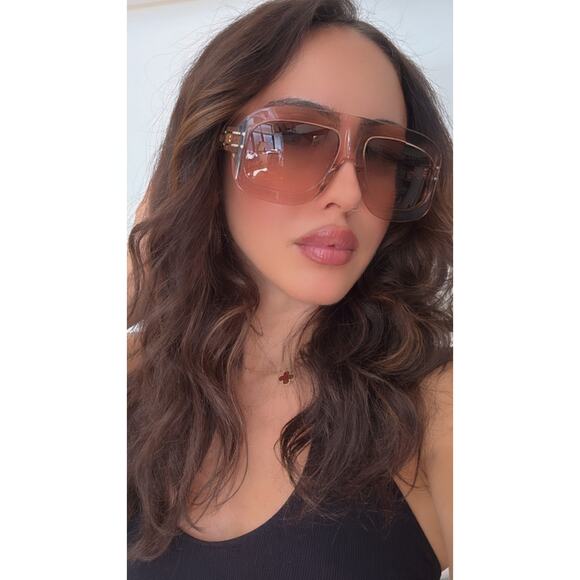 NEW Dior Signature M1U Mask Sunglasses in Pink Transparent - Picture 6 of 8